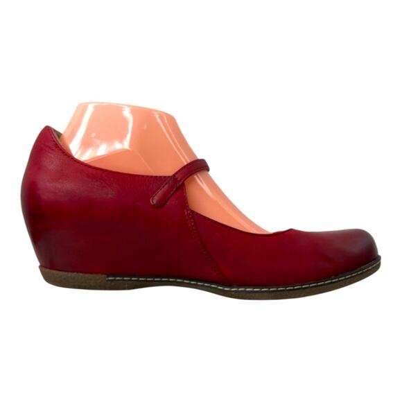 DANSKO Loralie Mary Jane Wedge in Red Burnished Nubuck Leather Women's 9.5 / 10 - Picture 6 of 14